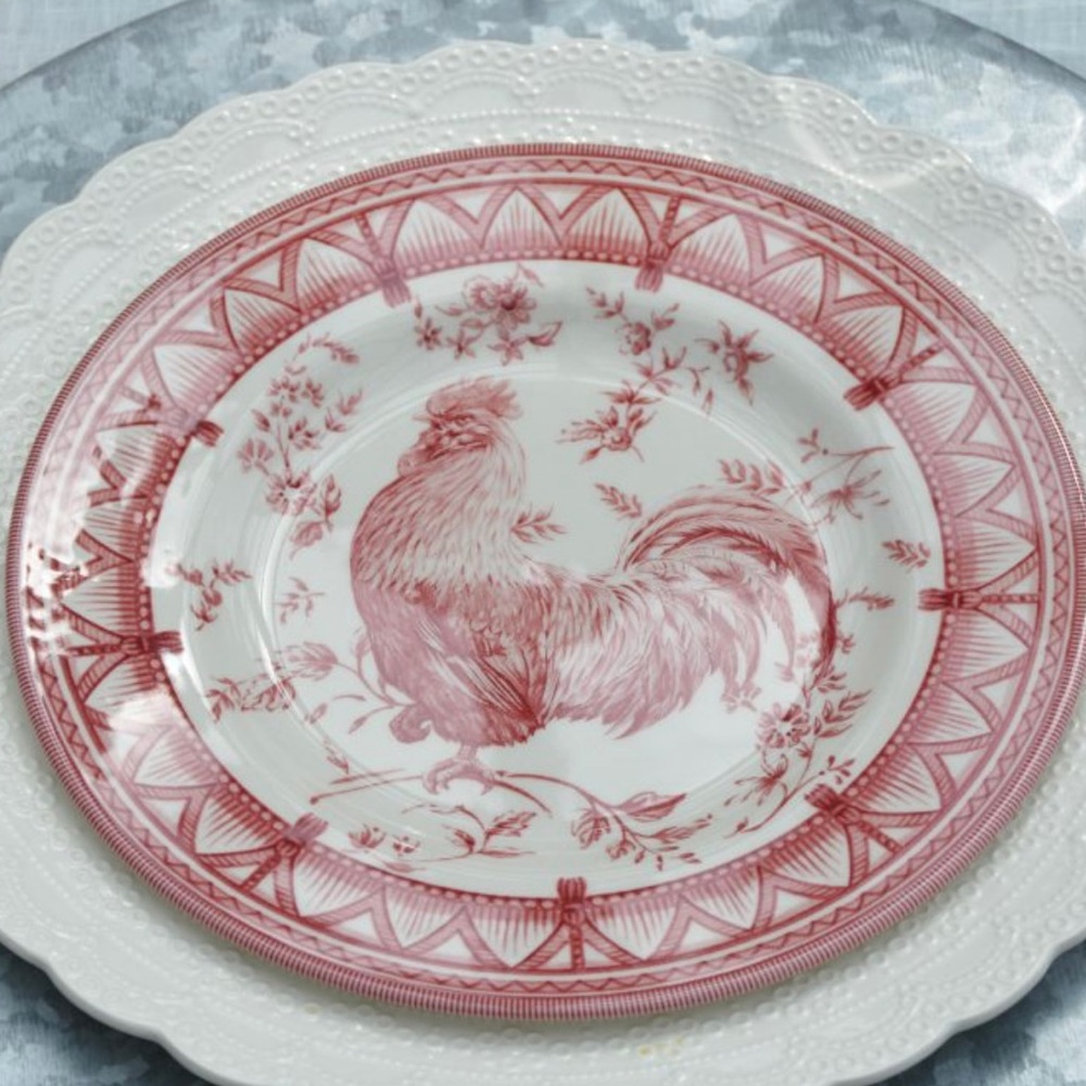 Farmhouse 4 Queens Red Rooster Salad Plates by Neiman Marcus 🐓♥️ - Picture 9 of 9